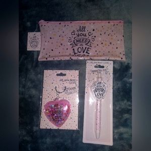 "All You Need Is Love" Pink 3 piece Back to School Bundle